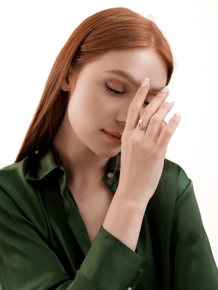 Altın İnci Mars Yüzük