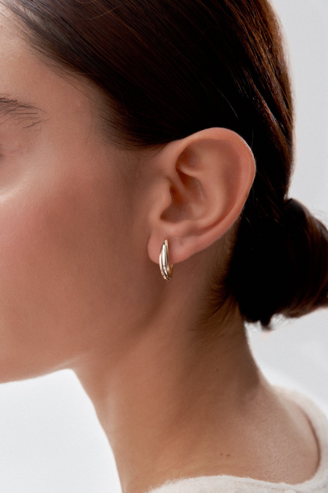 Altın Taşsız Üç Sıralı Küpe