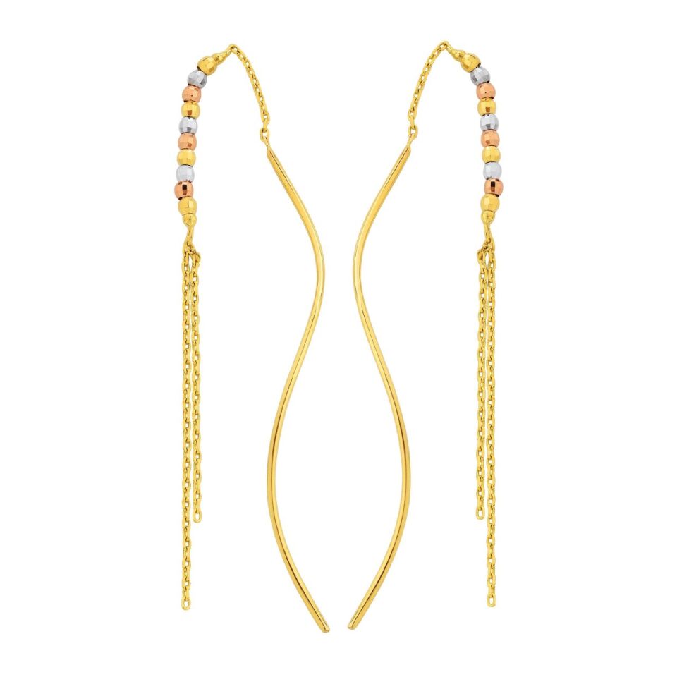 ALTIN ZİNCİR SALLANTILI ÜÇ RENK KÜPE