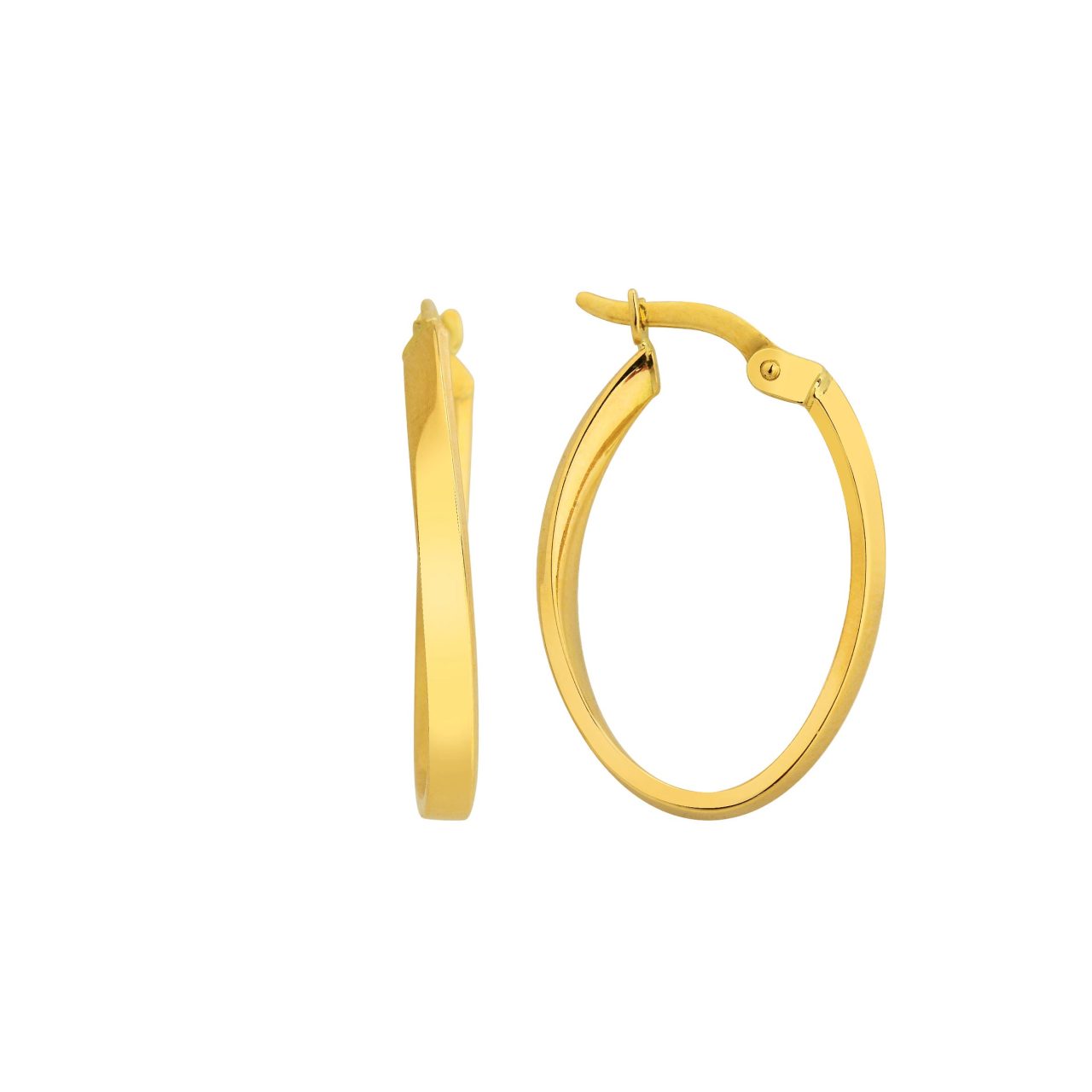 Altın Oval Burgu Küpe