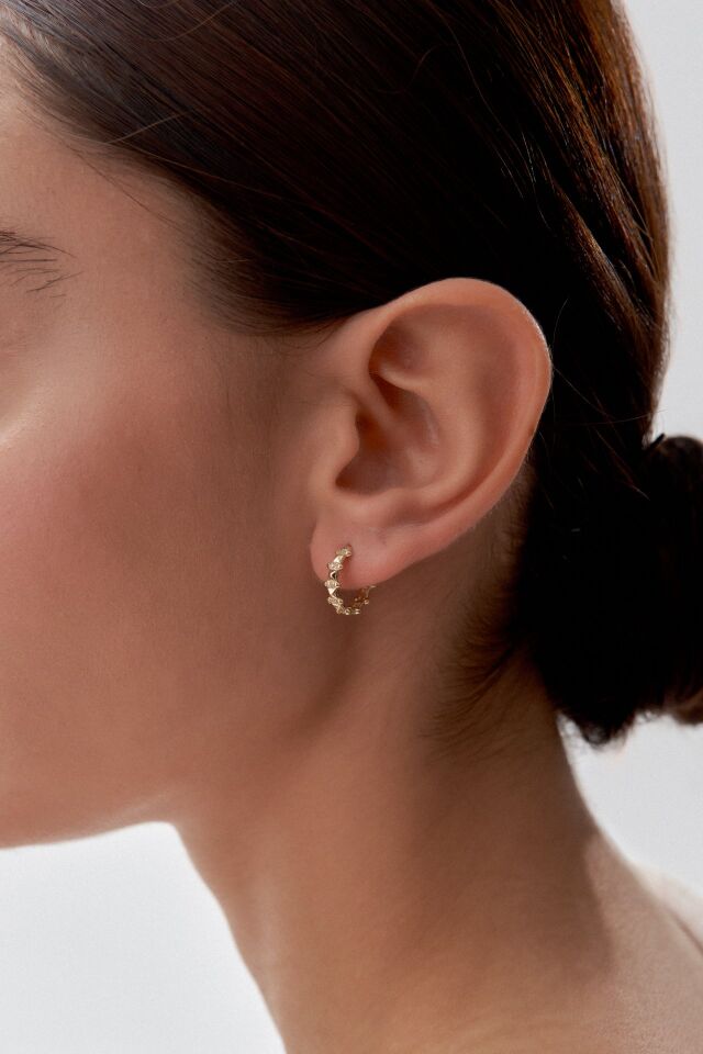 Altın Taşlı Döküm Küpe