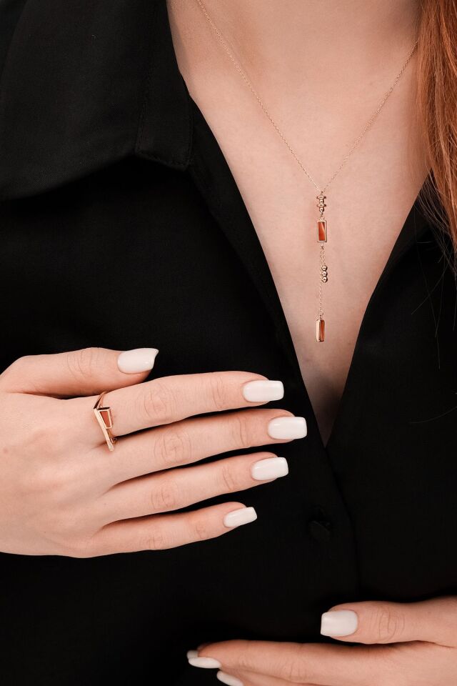 Altın Karnelyan Taşlı Yüzük