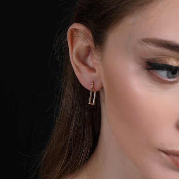 Kalın Dikdörtgen Küpe