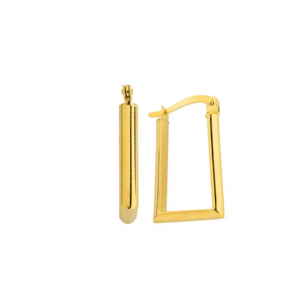 ALTIN KALIN DİKDÖRTGEN KÜPE