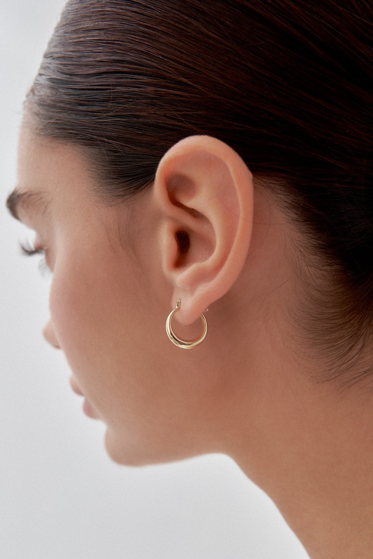 Altın Mini Taşsız Şarnel Küpe