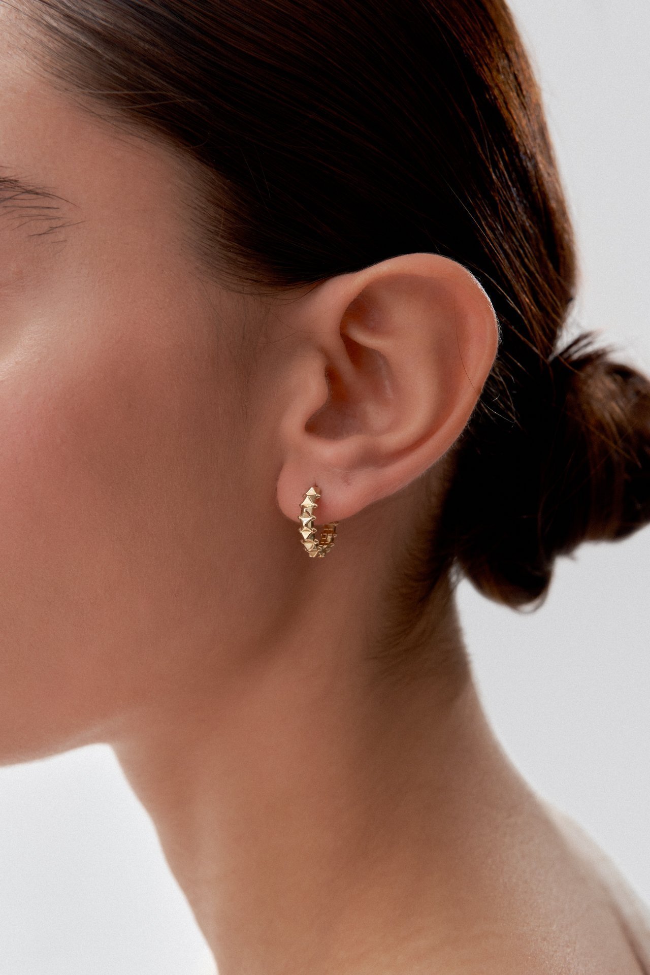 Altın Üçgen Prizma Küpe