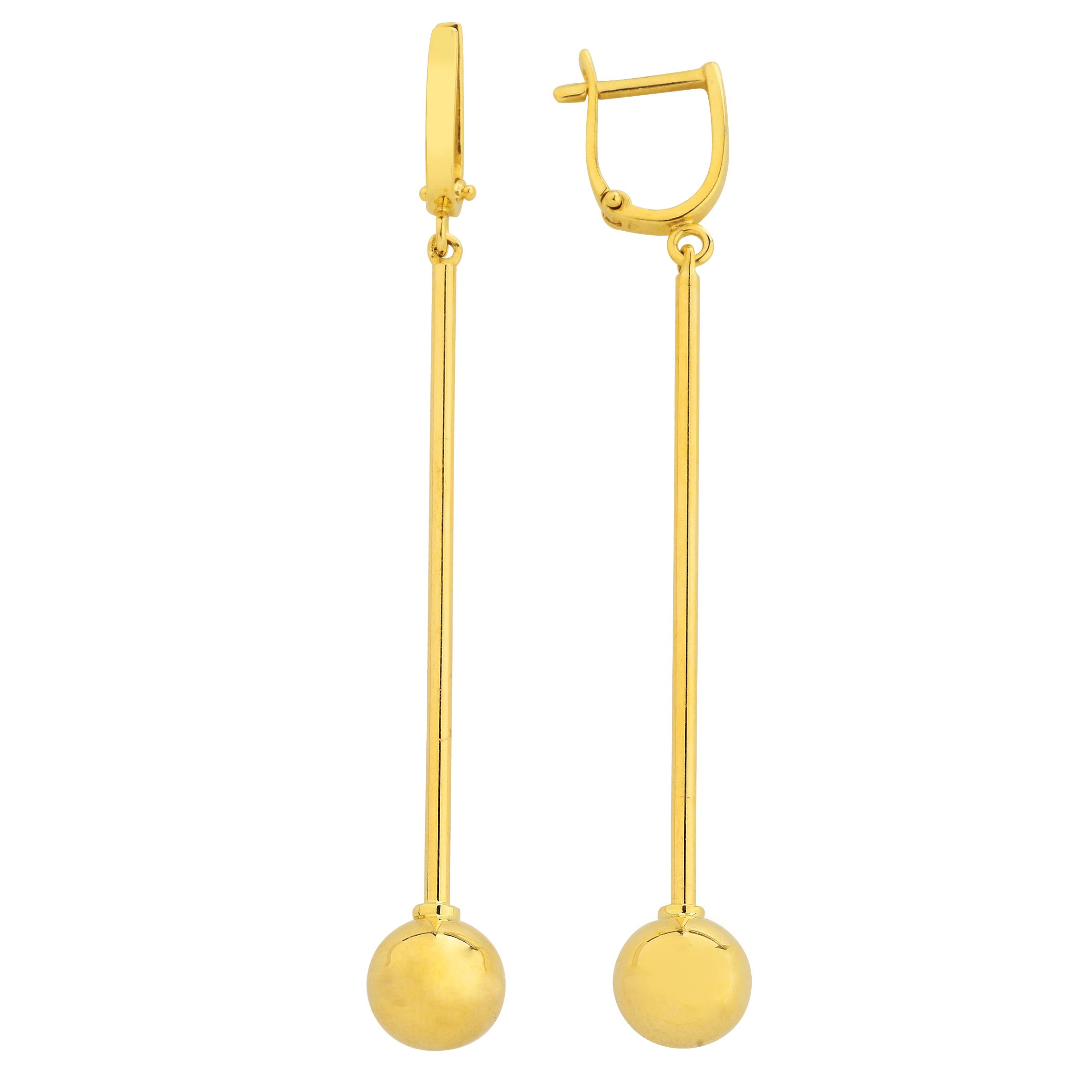 Altın Sallantılı Top Küpe