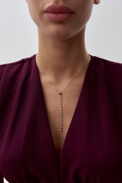 Altın Sallantılı Y Kolye