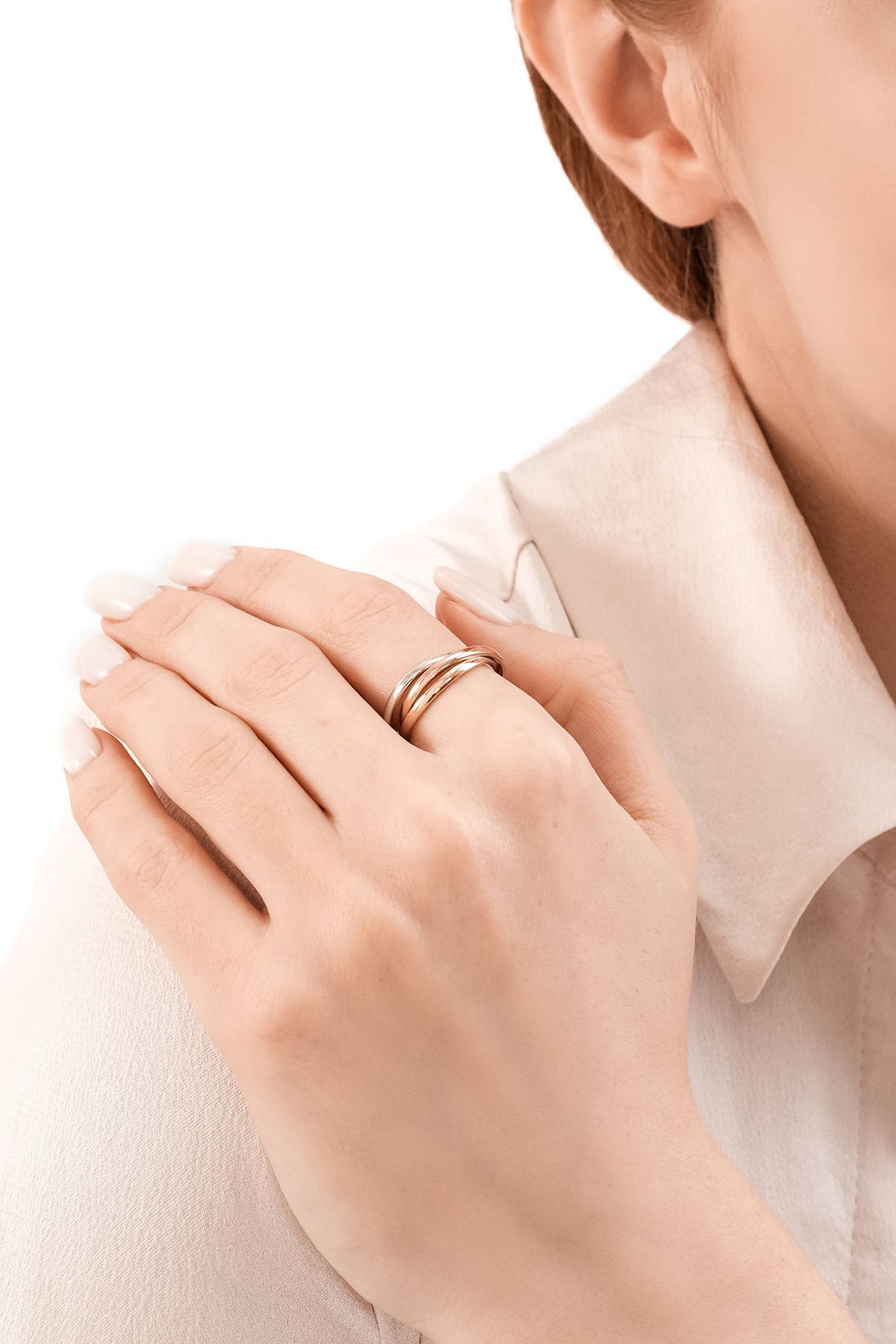 Altın Üç Renk Alyans Yüzük