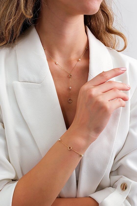 Altın İnci Halka Takım