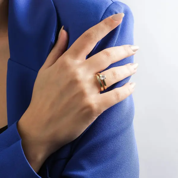 ALTIN ALYANS  TEKTAŞ  TWİN  YÜZÜK