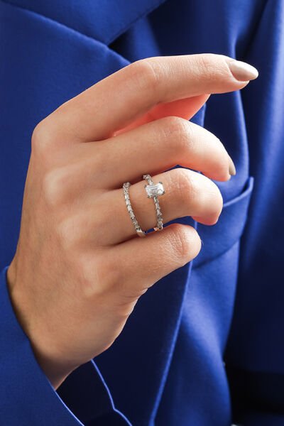 Altın Baget Taşlı Twin Yüzük